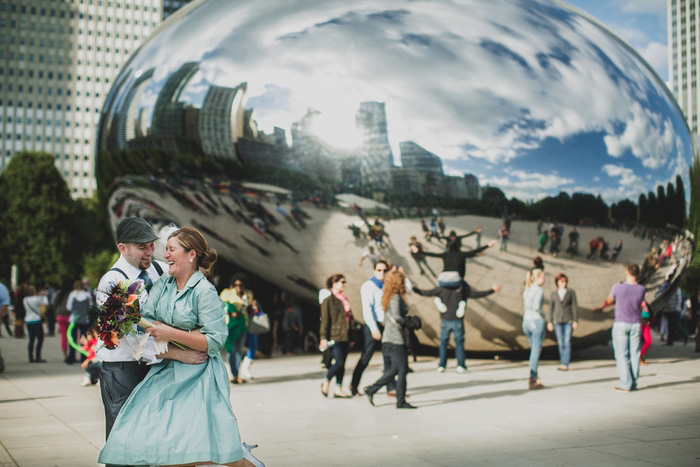 city wedding portrait