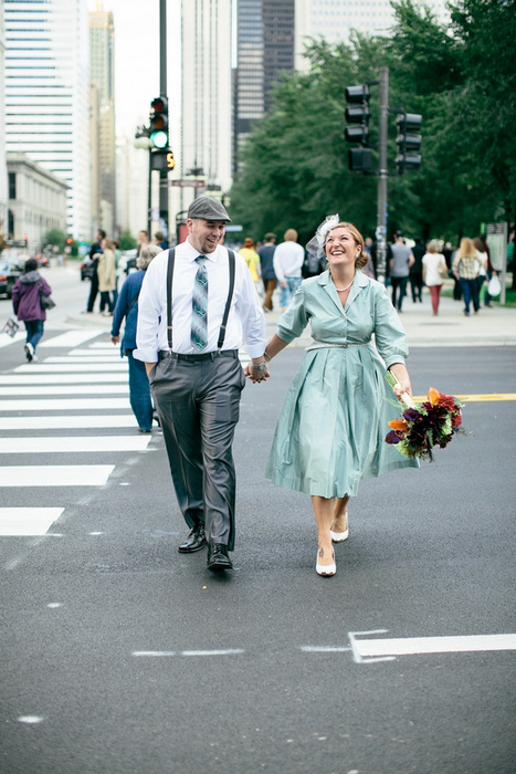 bride and groom walking