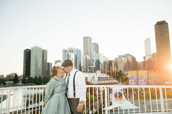 bride and groom kissing