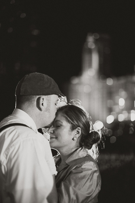 wedding portraits at night