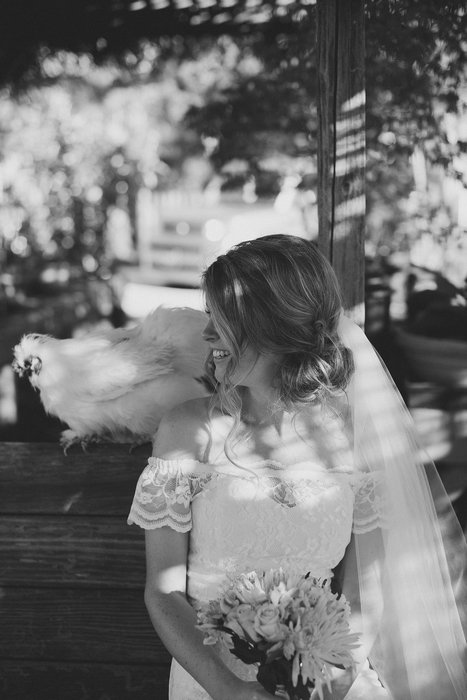 bride with chicken