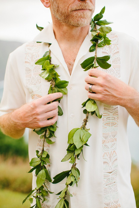 groom wearing lei 