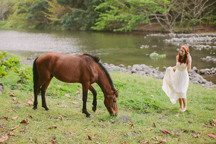 bride with wild horse