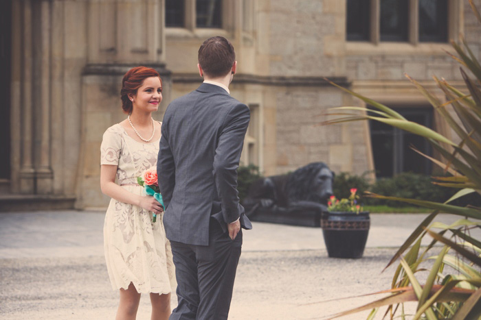 groom seeing his bride for first time