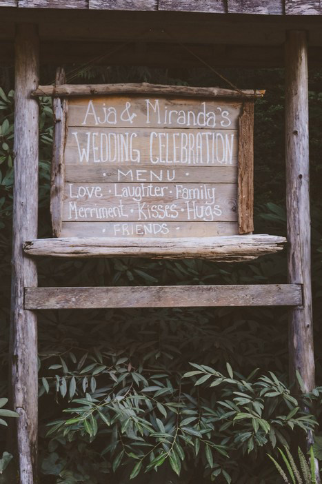 wooden wedding sign