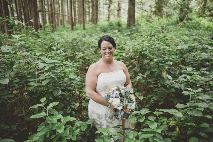 bride in the woods