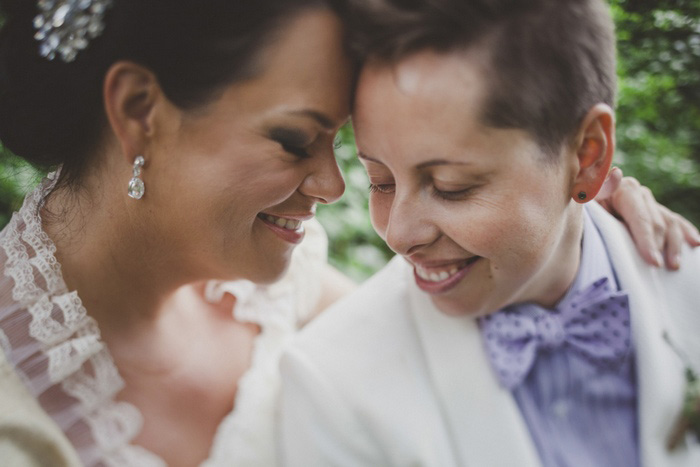 intimate same sex wedding portrait