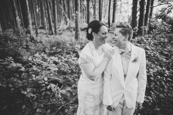 woodland wedding portrait