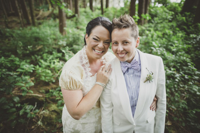 woodland wedding portrait