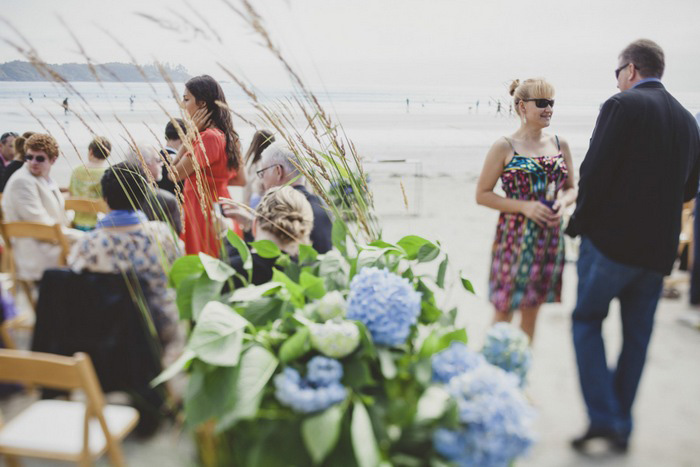 wedding set-up on the beach