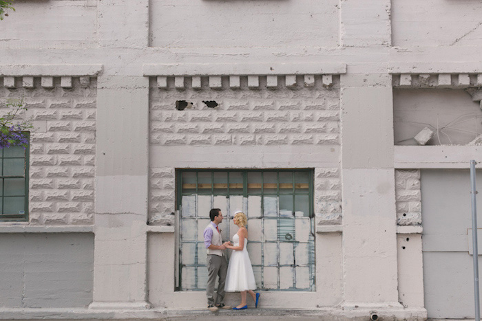 urban wedding portrait