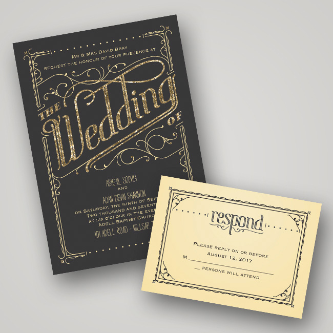 Gold Foil Wedding Invitation