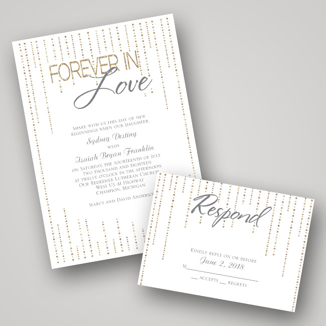 Gold Foil Wedding Invitation