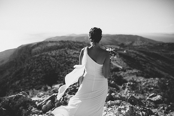 bride on croatian hillside