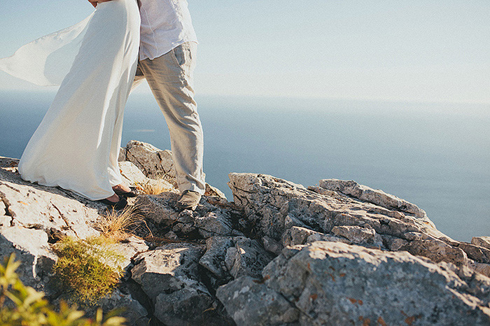 bride and groom on top of croatina mountain