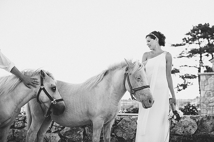 bride with croatian horse