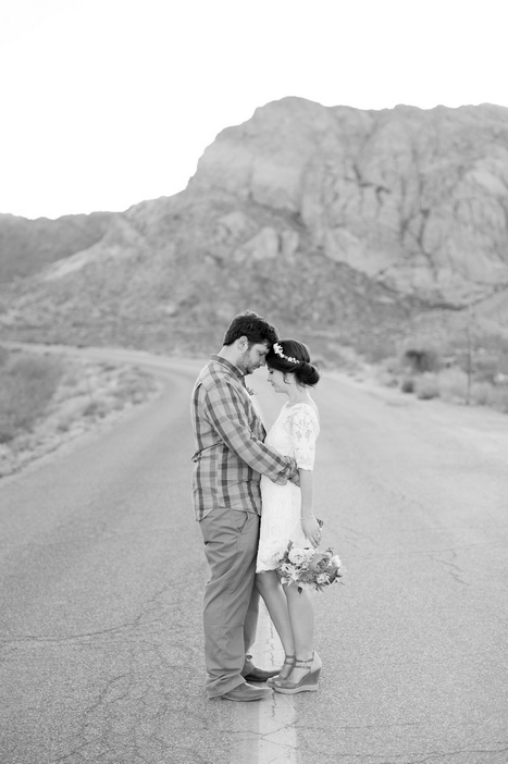 black and white couple portrait in Nevada