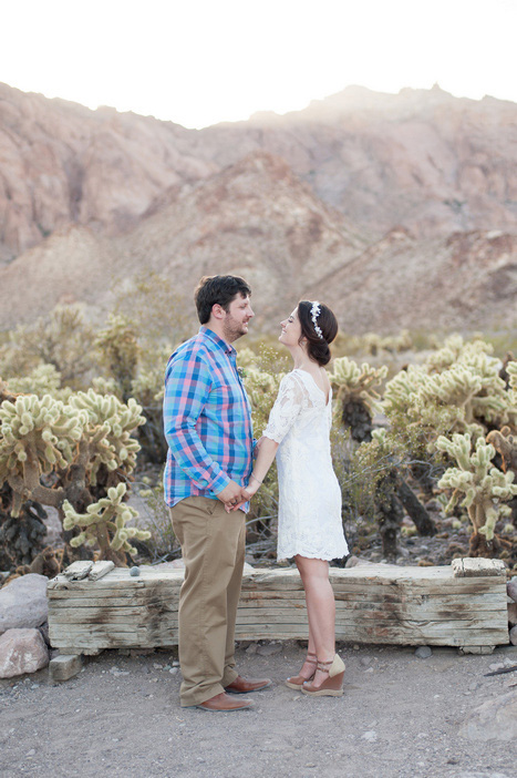 bride and groom portrait in Nevada Desert