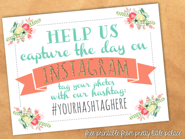 free instagram wedding printable