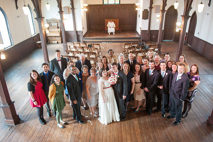 wedding portrait in the chapel