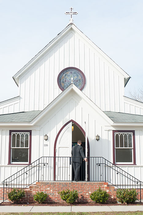 cute white wedding chapel