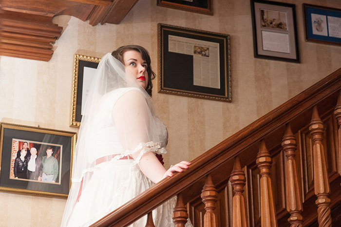 bride on stairs