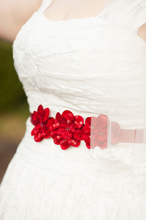 red bridal belt