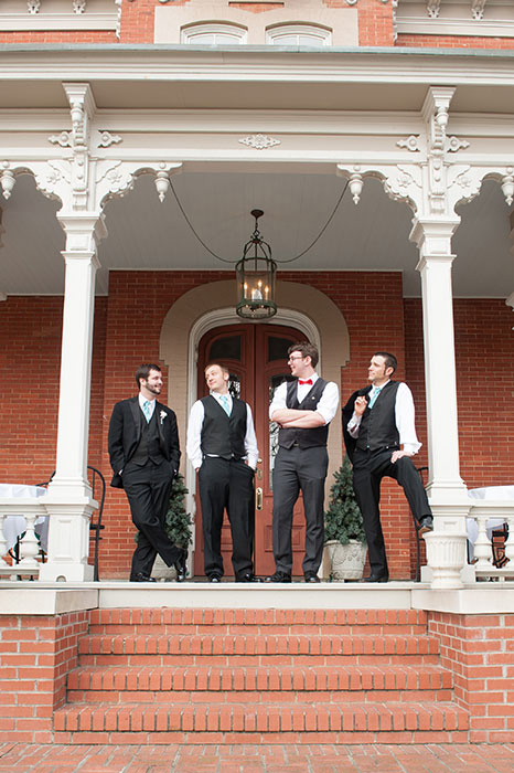 groomsmen on porch