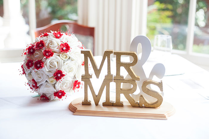 Mr. and Mrs. wedding sign