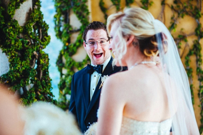 groom's emotional reaction to bride