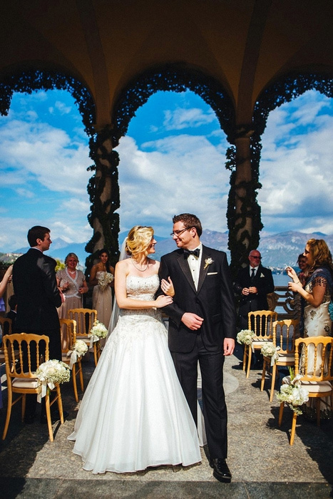 bride and groom recessional