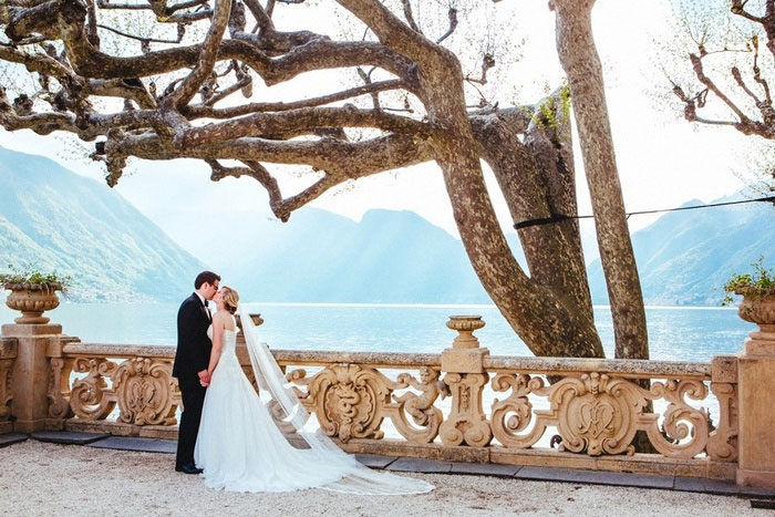 Italian villa wedding portrait