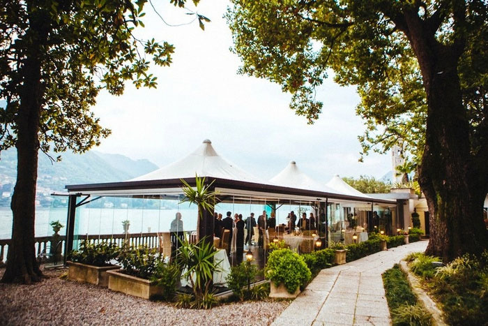 Lake Como restaurant wedding recption