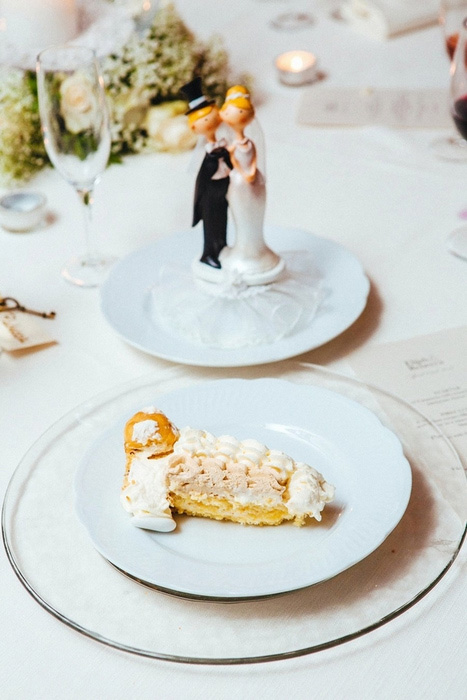 slice of Italian wedding cake