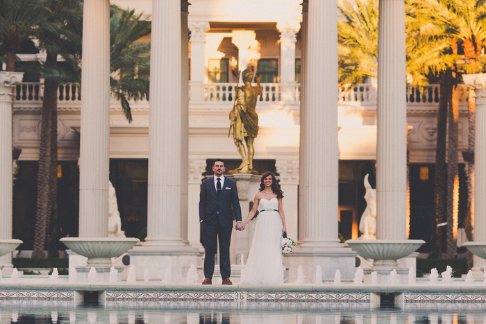 bride and groom portrait at Cesar's Palace