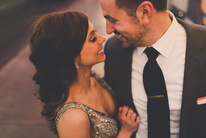 Intimate bride and groom portrait