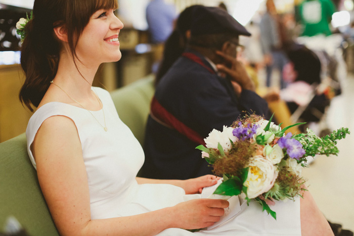 bride waiting at city hall