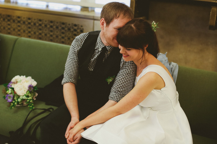 couple waiting to get married at City Hall