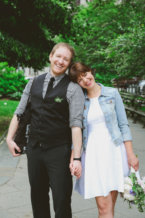 smilng bride and groom portrait