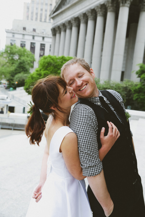 bride and groom eloping in New York