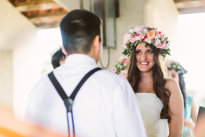 bride and groom at the altar