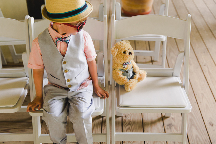 ring bearer with teddy bear