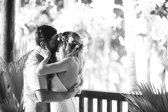 bride and groom ceremony kiss