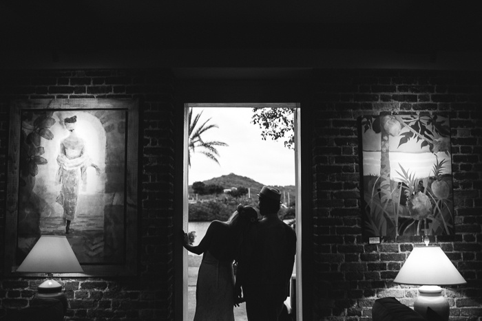 black and white silhouette couple portrait