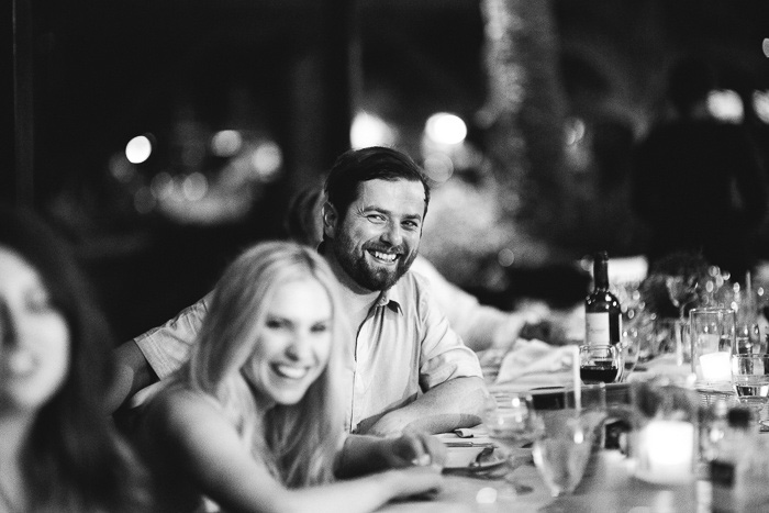 bride and groom at wedding reception dinner