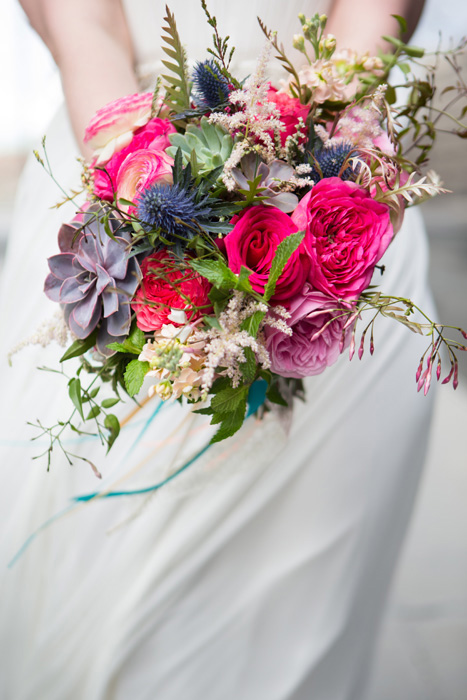 succulent and rose bouquet