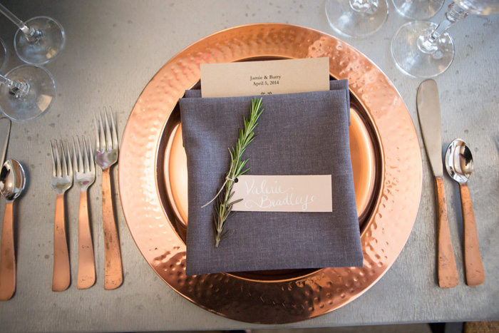 copper place setting