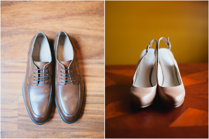 bride and groom's shoes