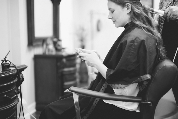 bride at salon