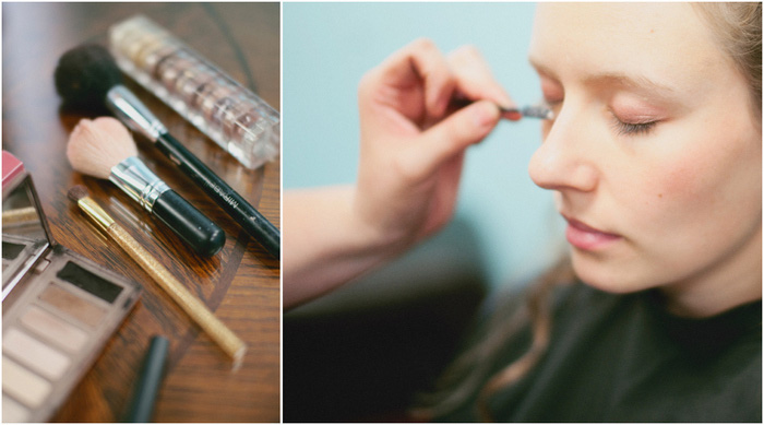 bride getting her make-up done